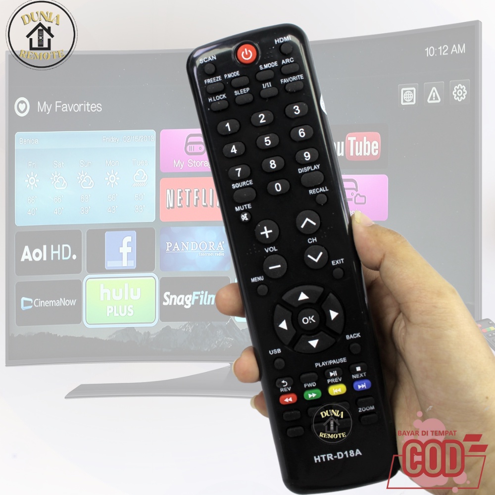 Remot Remote TV SANYO LCD LED HAIER type HTR D18A tanpa setting