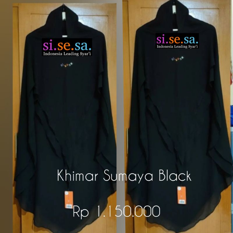Sold Khimar sisesa polos warna hitam