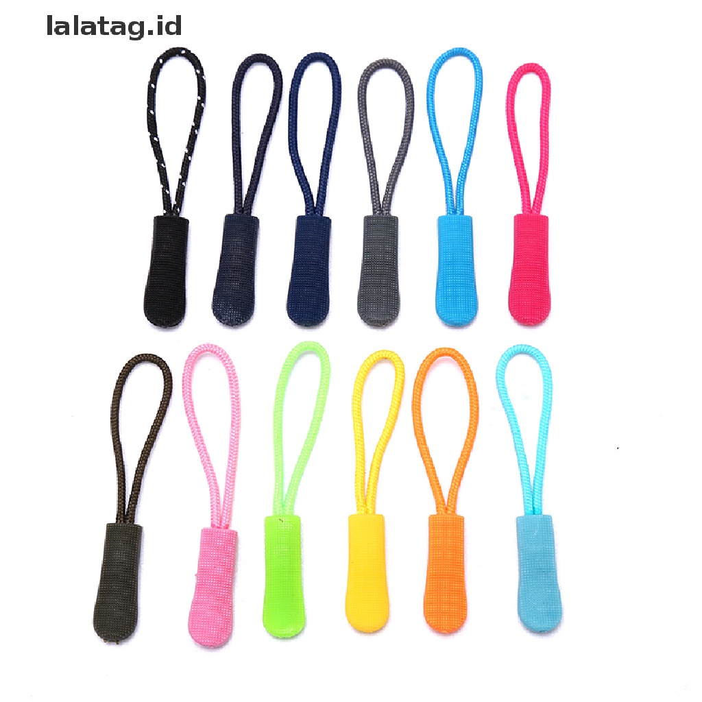 [lalatag] 20pcs Zipper Pull Puller End Fit Rope Tag Pengganti Klip Zip Cord Tab [ID]