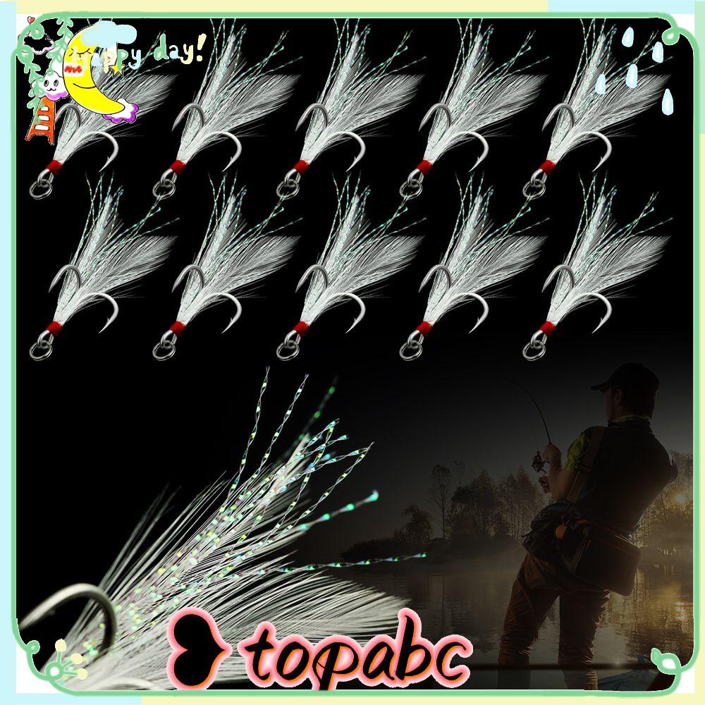 Kait Tiga Atas Dengan Bulu4Per6,8,10# Fishing Tackle High Strength Hooks Kail Ikan