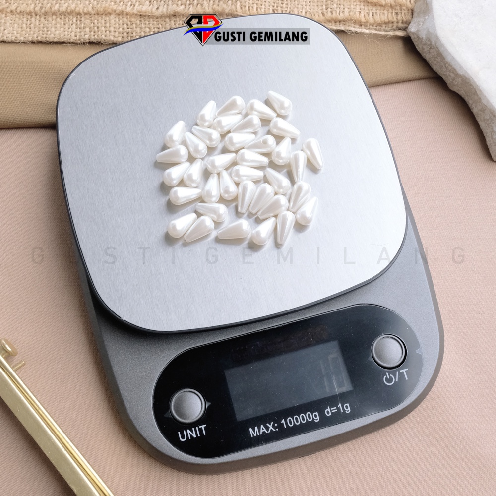 10 Gram Manik Motif Oval Satu Lubang Bahan Kalung Gelang