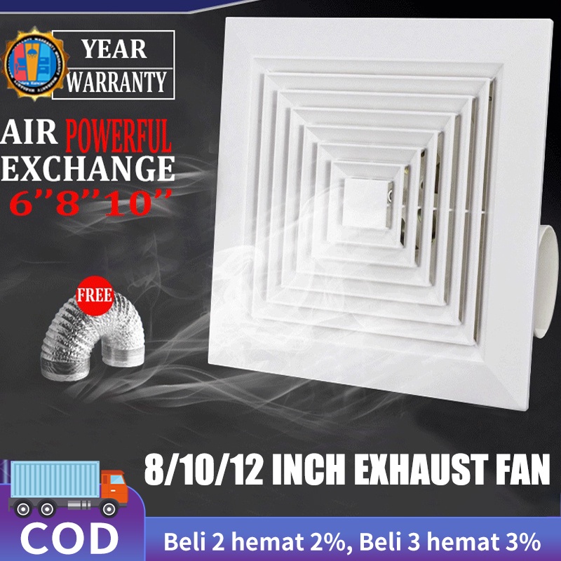 Jual 8/10/12 inch Exhaust Fan Ceiling PlafonHarga Terbaik/exhaust fan
