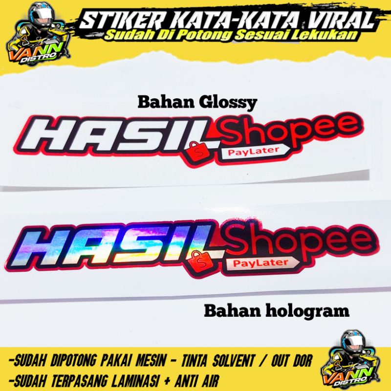 stiker hasil shopee pjg