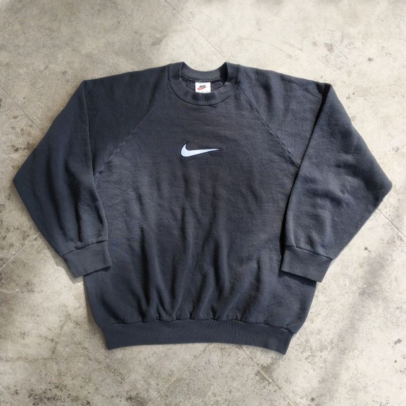 vintage 90s crewneck nike black center swoosh