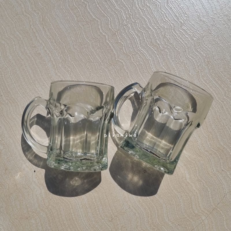 1 PCS BUTTERBEER GLASS K30 gelas gagang lucu gelas kuping gelas kaca gelas butterbeer gelas cantik g