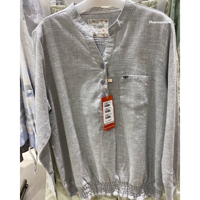 Triset blouse/atasan wanita lengan panjang (S-XXL)