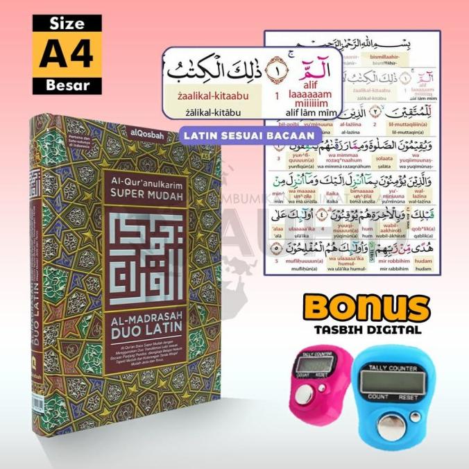 Mushaf Alquran Almadrasah Duo Latin A4 Terjemahan Terjemah Perkata Taj