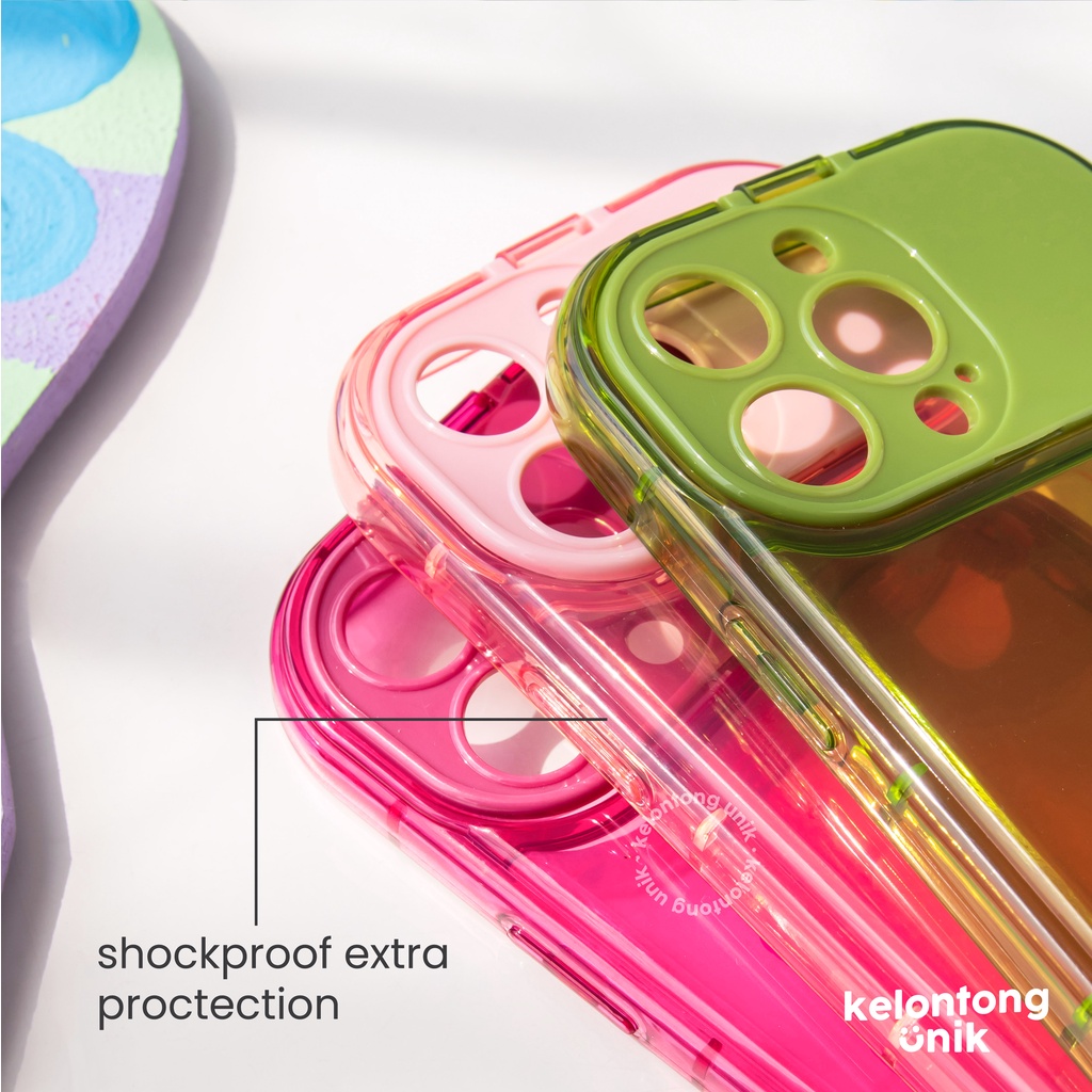 (Seri 1) For iPhone - Oval Flip Mirror Shockproof Case