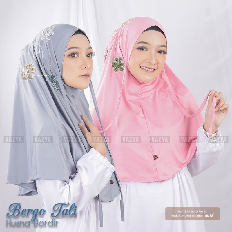 Hijab Instant Bergo Tali Husna Bordir