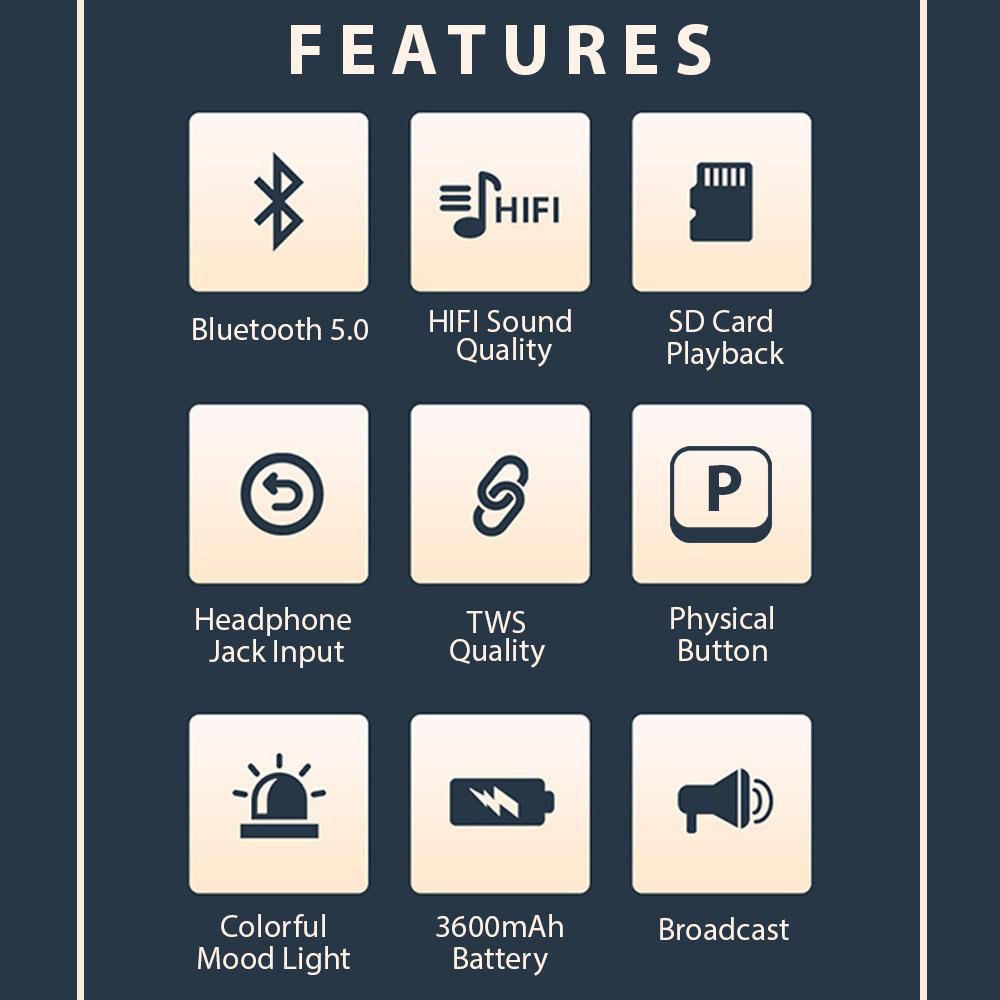 SPEAKER BLUETOOTH BASS MINI PORTABLE TWS DENGAN LED RAINDOW/SPEAKER RADIO/SPEAKER BT/ SPEAKER LED STEREO