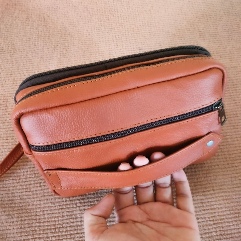 Hand bag pria kulit asli garut punya