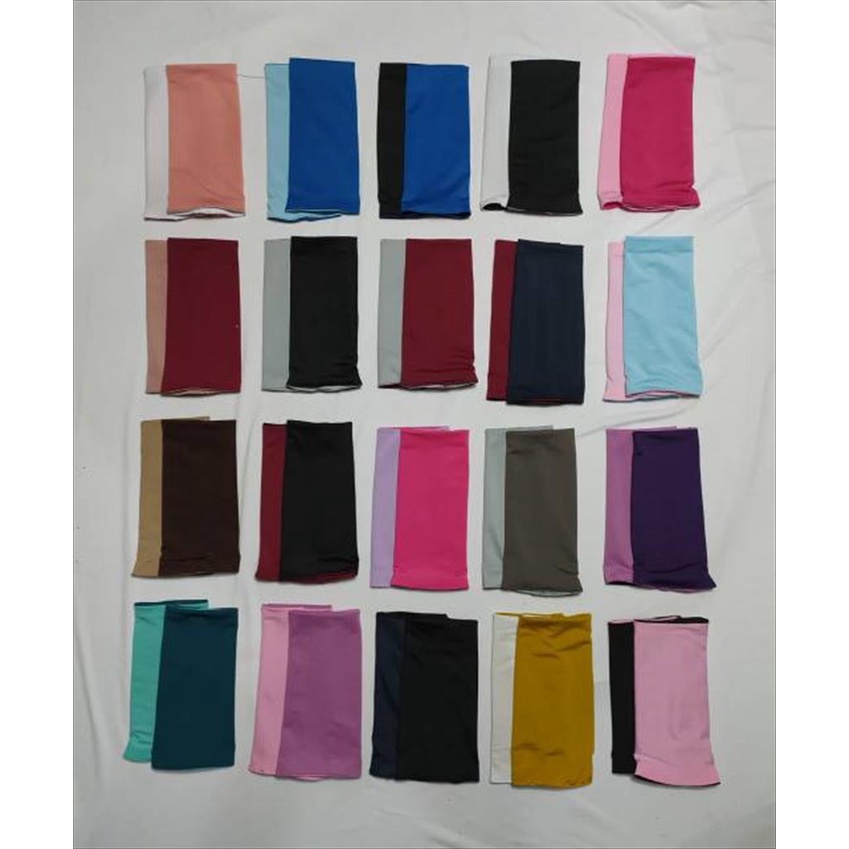 MJS 899. Manset Tangan Bolak Balik Pendek 15cm Inner Dalaman Handsock Dua Warna Sarung Lengan Sleeves