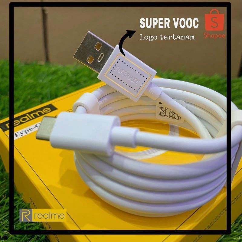 KABEL DATA REALME TYPE C SUPER VOOC DART REALME X/ XT/X2/ 5 PRO/ 7/7i/8i/ 7 PRO/C17/C25/C25S/C31/C35/NARZO 20 30A 50A