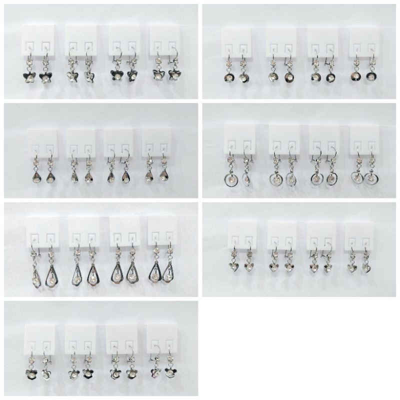 10pasang Anting Hook Monel Bermotif Mata TRETES Swarovski Grosir