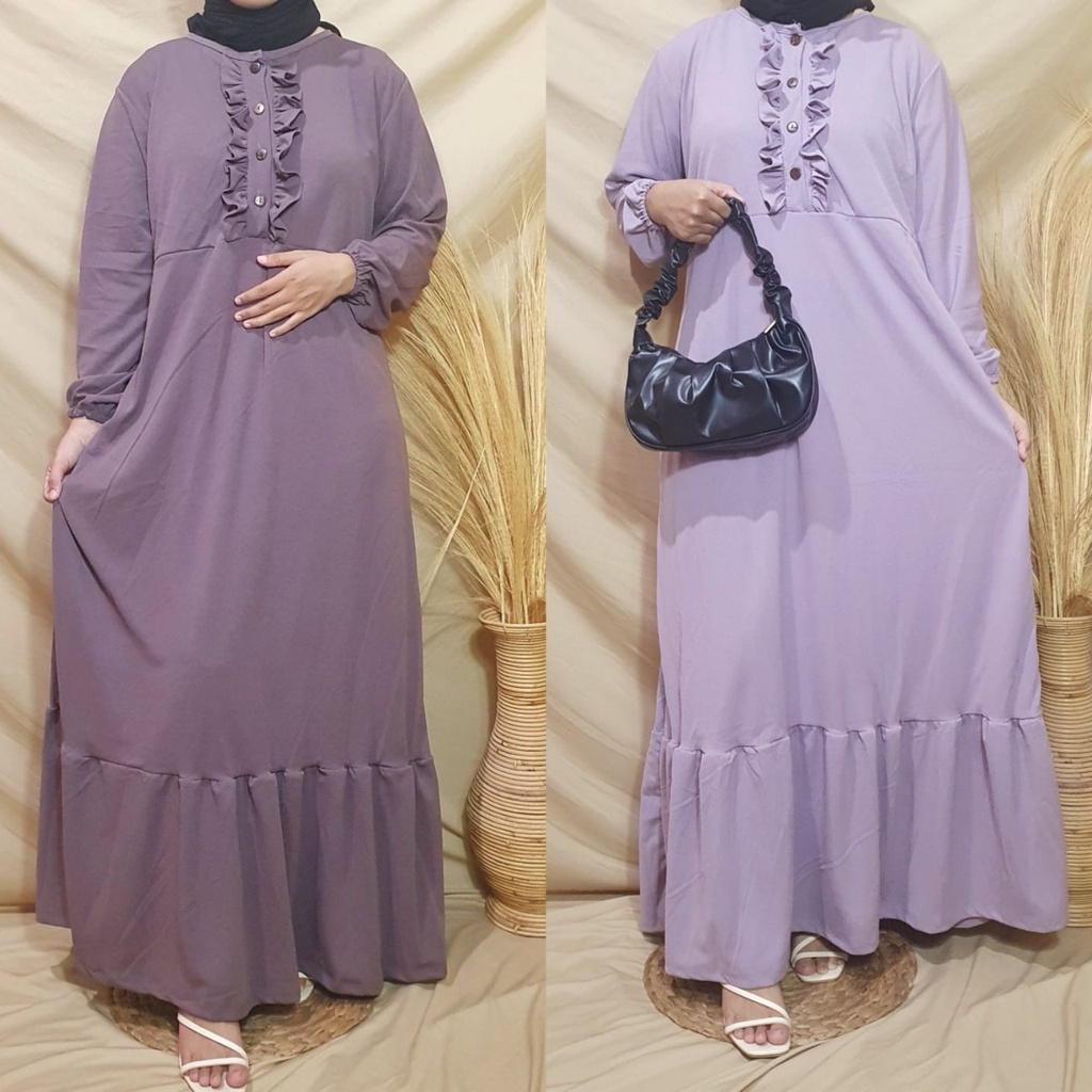 Dailythings Gamis JUMBO BUSUI Isla Renda Ukuran Fit L sampai XXL Ld 110cm Pjg 135cm