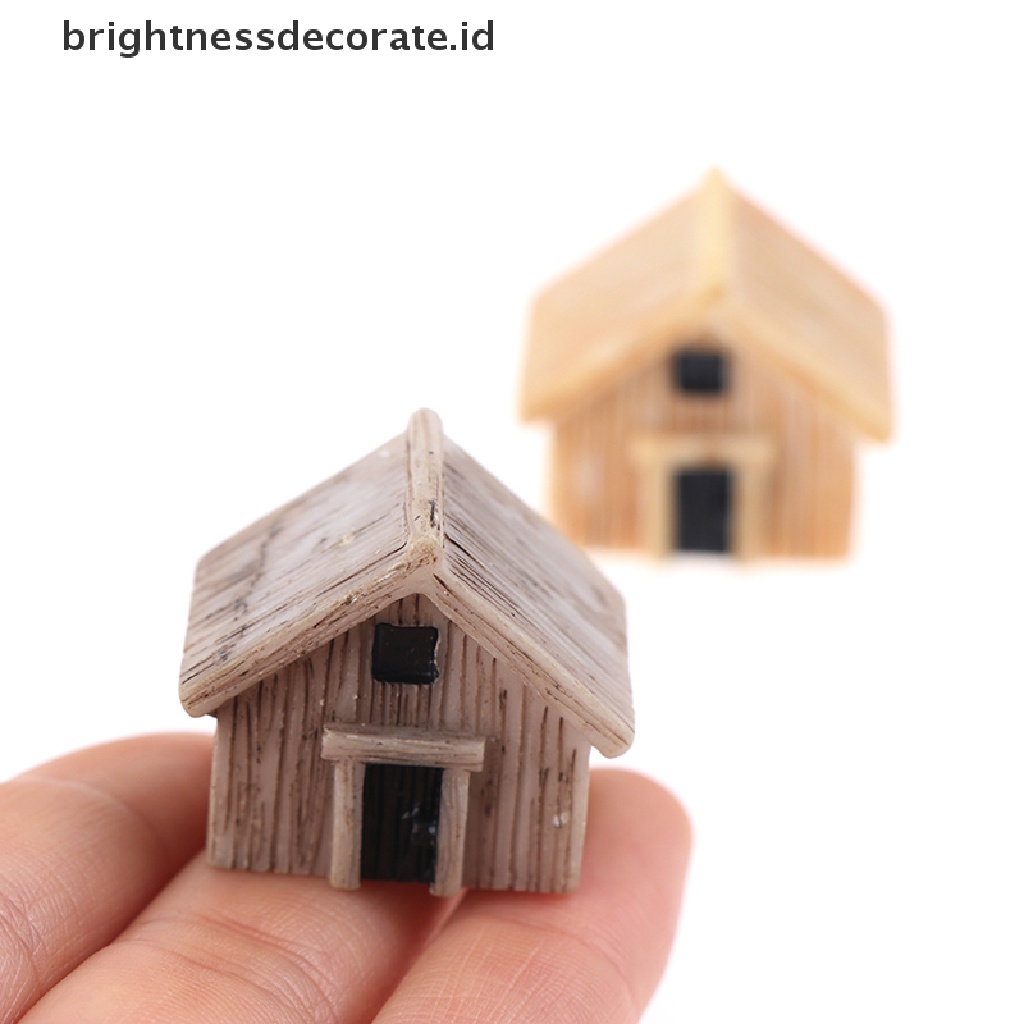 [Birth] 2pcs Miniatur Patung Rumah Lanskap Mikro Ornamen Rumah Boneka Kerajinan [ID]