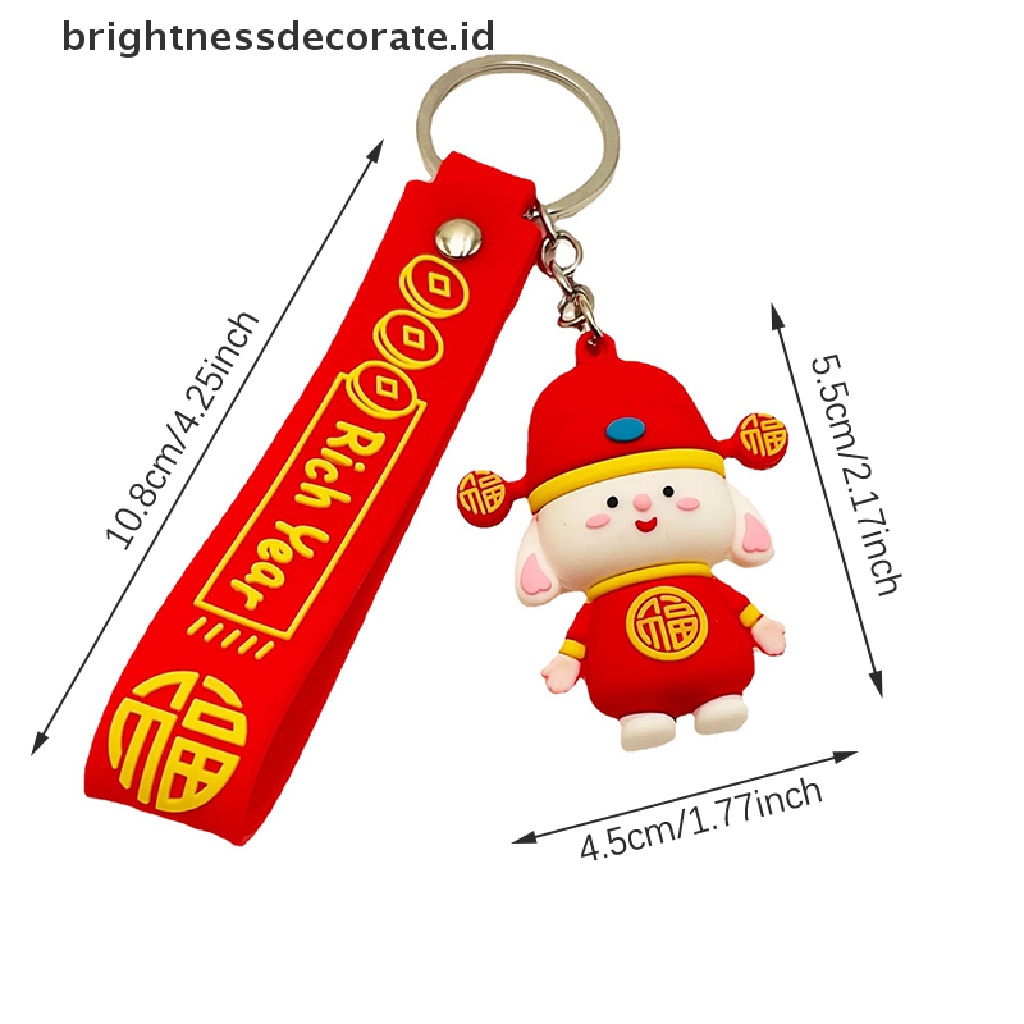 [Birth] Gantungan Kunci Merah New Year Keychain2023Gantungan Kunci Kelinci Lucu Bunny Aksesorisgantung Dekorasi Zodiak Cina Hewan Key Chain [ID]