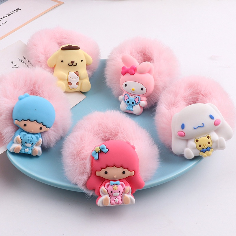 IKAT RAMBUT SANRIO POMPOM BESAR IMUT LUCU. ANAK DEWASA/ KUCIRAN RAMBUT SANRIO CINNAMOROLL MELODY BULUBULU