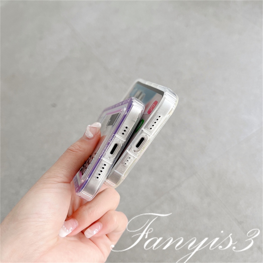 Compatible For IPhone 14 13 12 11 Pro Max X XR Xs Max 8 7 Plus SE 2020 Kompatibel Untuk Fashion Air ticket Card Holder Phone Case Clear TPU Lembut Cover Pelindung