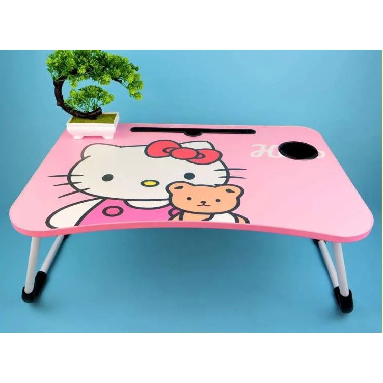 Meja Belajar Lipat Meja Belajar Anak Motif Karakter Gambar Ukuran 50 x 30 x 28 cm-Hello Kitty