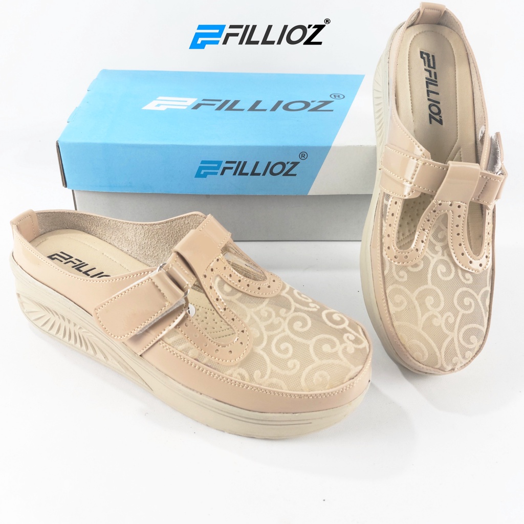 Wedges Sandal Wanita / Sandal Wedges Terbaru Fillioz Natasya Brukat Bunga