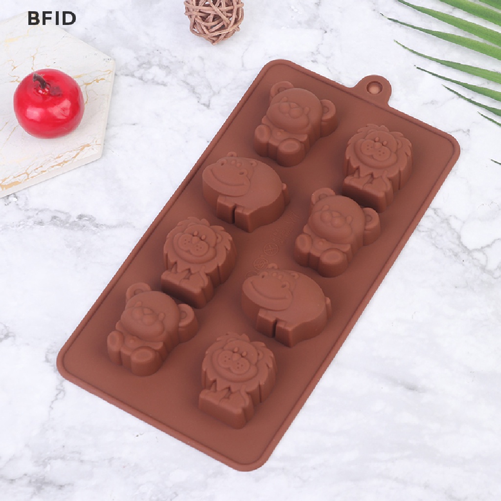 [BFID] Cetakan Silikon Animal Bentuk Hippo Lion Bear Coklat Sabun Kue Peralatan Dapur DIY [ID]