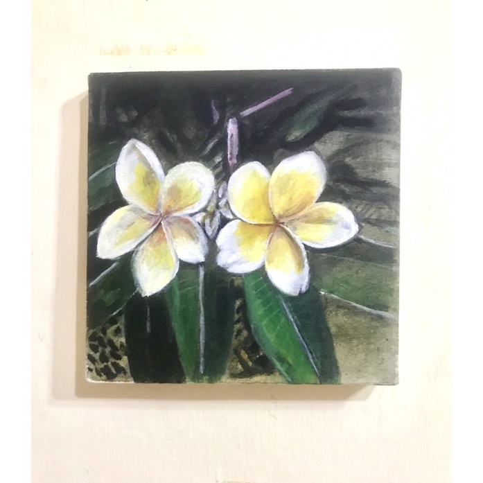 Lukisan Dinding Bunga Kamboja Bali - Hiasan Dinding Ruang Tamu Rumah Aesthetic - Dekorasi Dinding Mi