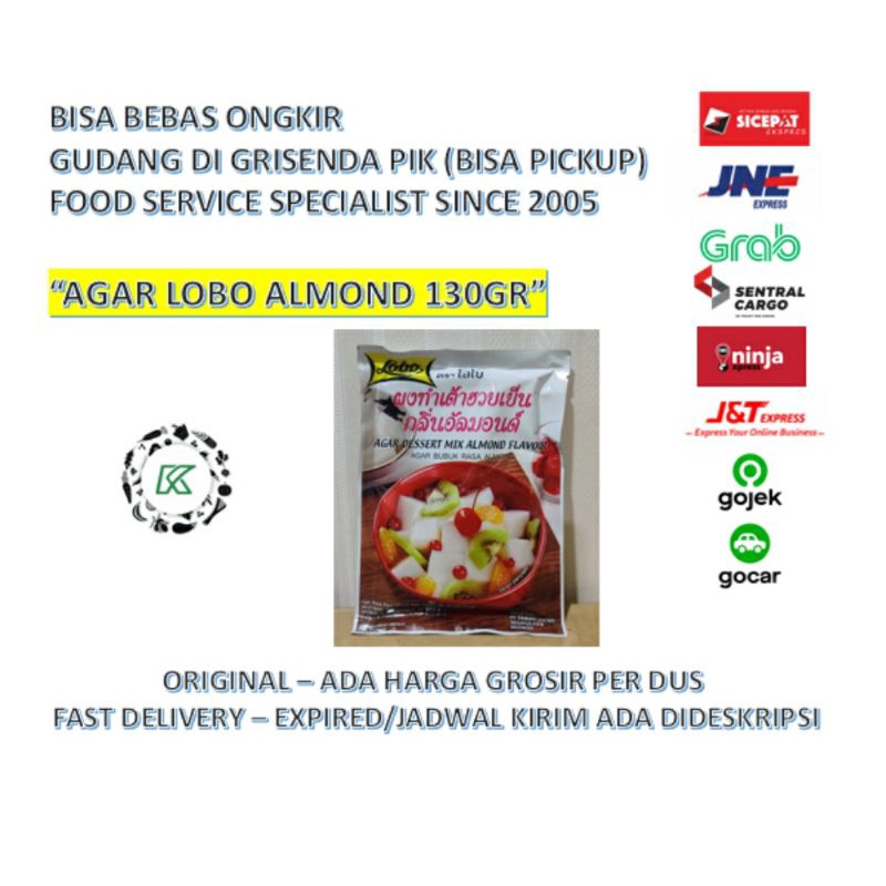 Agar Agar / Pudding Dessert Lobo Almond Flavor Sachet 130 gr MURAH