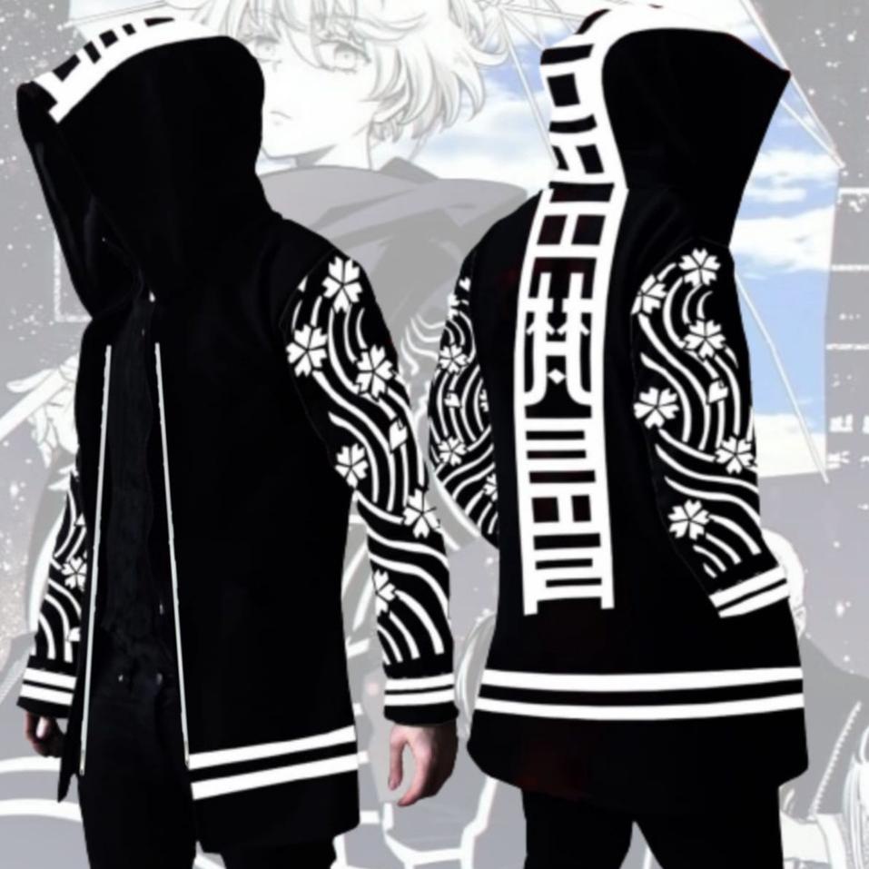 TrxDd2D7 Jaket Jubah Jumbo Sweater Anime Tokyo Revengers Brahman Kawaragi Senju Cosplay Zipper Hoodie