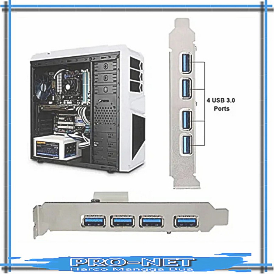 PCIe USB 3.0 Card 4 Port - PCIe Card USB 3.0 - PCI Express Card USB 4 Port