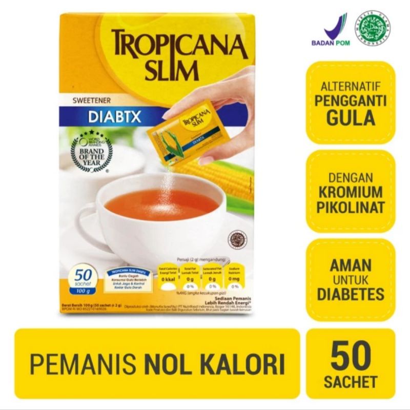 

Tropicana Slim Sweetener Diabtx 50 Sachet - Pemanis untuk Diabetesi