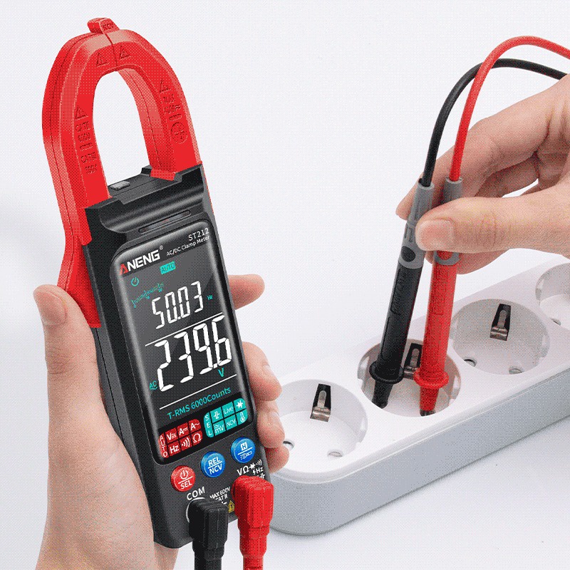 ANENG Tester Listrik Digital Clamp Meter - ST212 - Black/Red