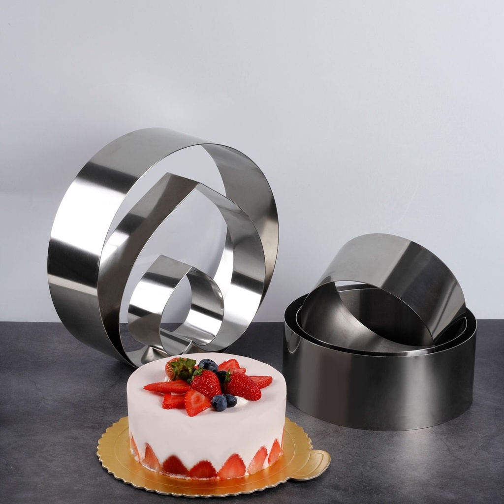 Cetakan Kue Bulat Cake Mold Ring Circle Stainless Round Mousse Ukuran 4 inch  6 inch