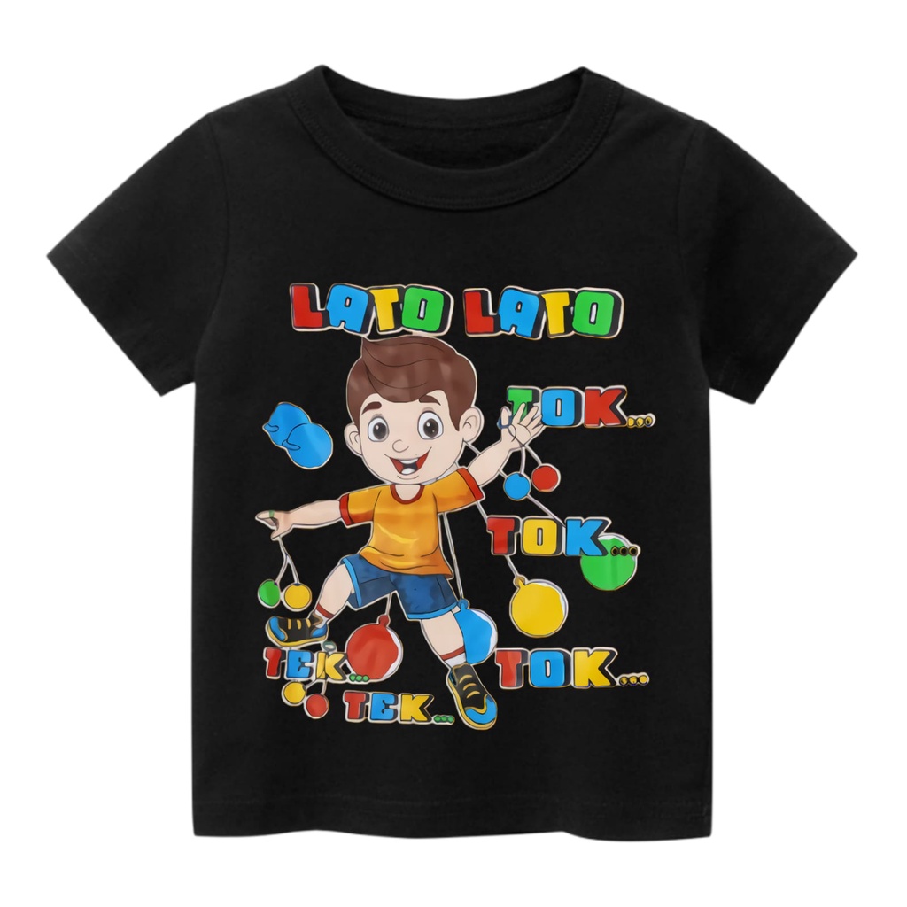 Hzl_outfit Kaos Anak Laki dan Perempuan Lato Lato Tok Tok Size (M,L,XL)/ Bayar COD