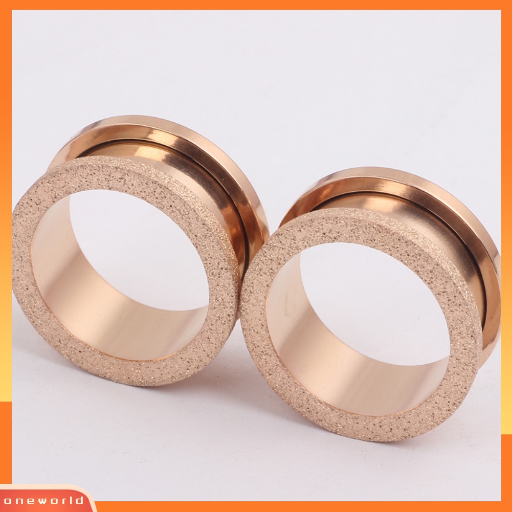 [oneworld] 4mm-20mm Fashion Matte Glitter Unisex Ear Tunnels Plug Piercing Perhiasan Dekorasi