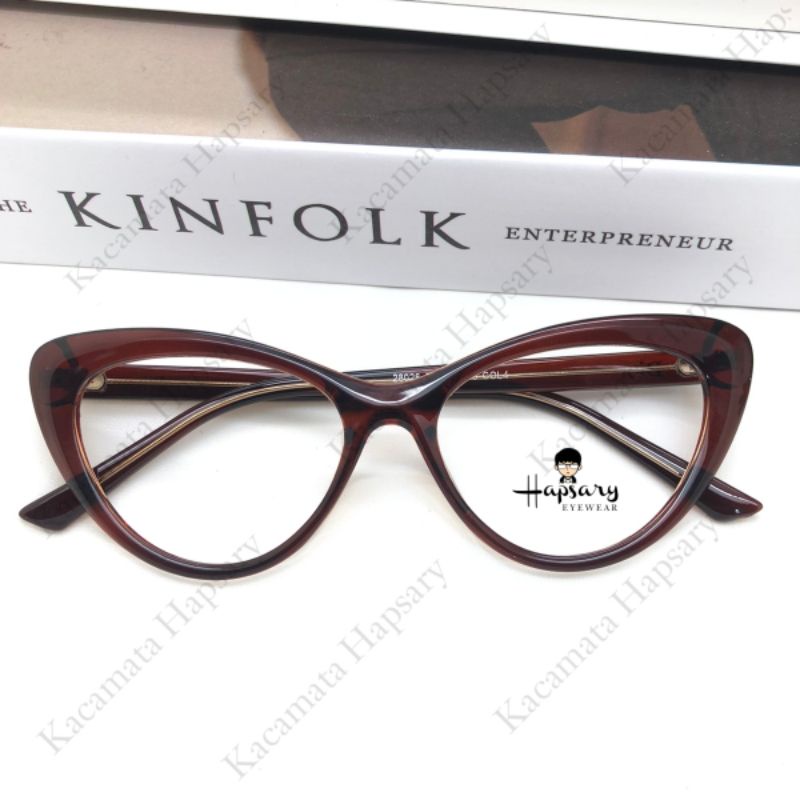 Frame Kacamata Minus Wanita Cat Eye 28026 Antiradiasi Blueray | Photocromic dan Bluecromic