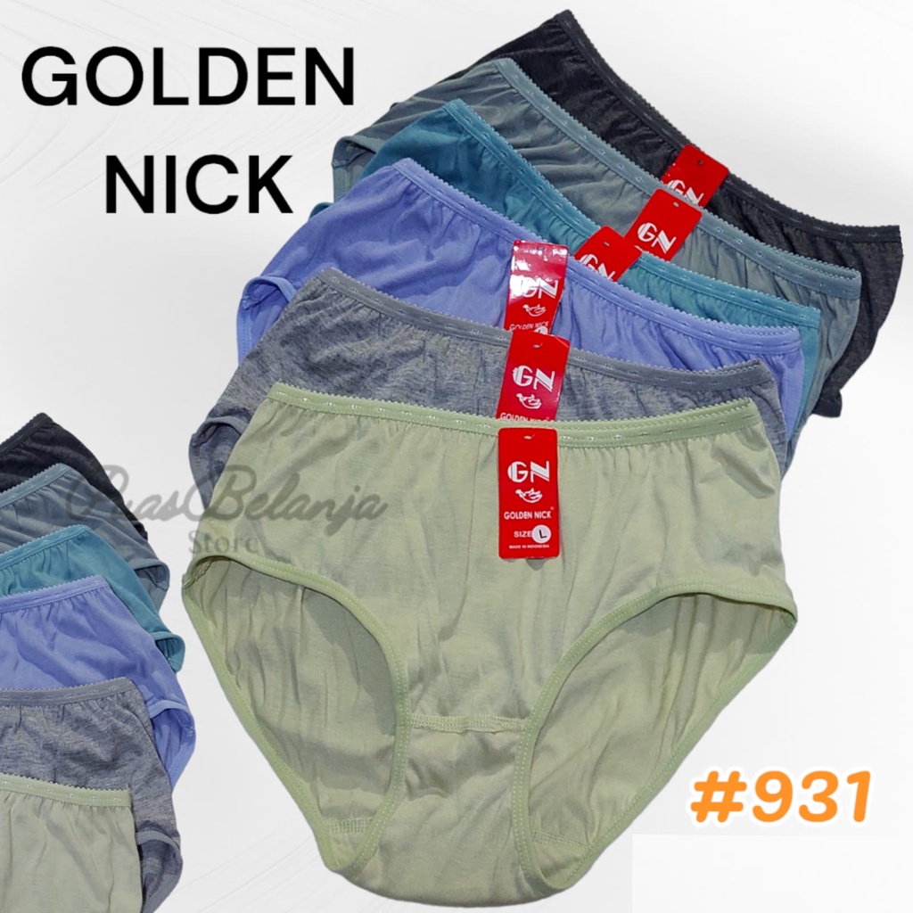 Celana Dalam Wanita Jumbo 6pcs Golden Nick 931 CD Jumbo XXL XL L Original 100% Warna Pastel
