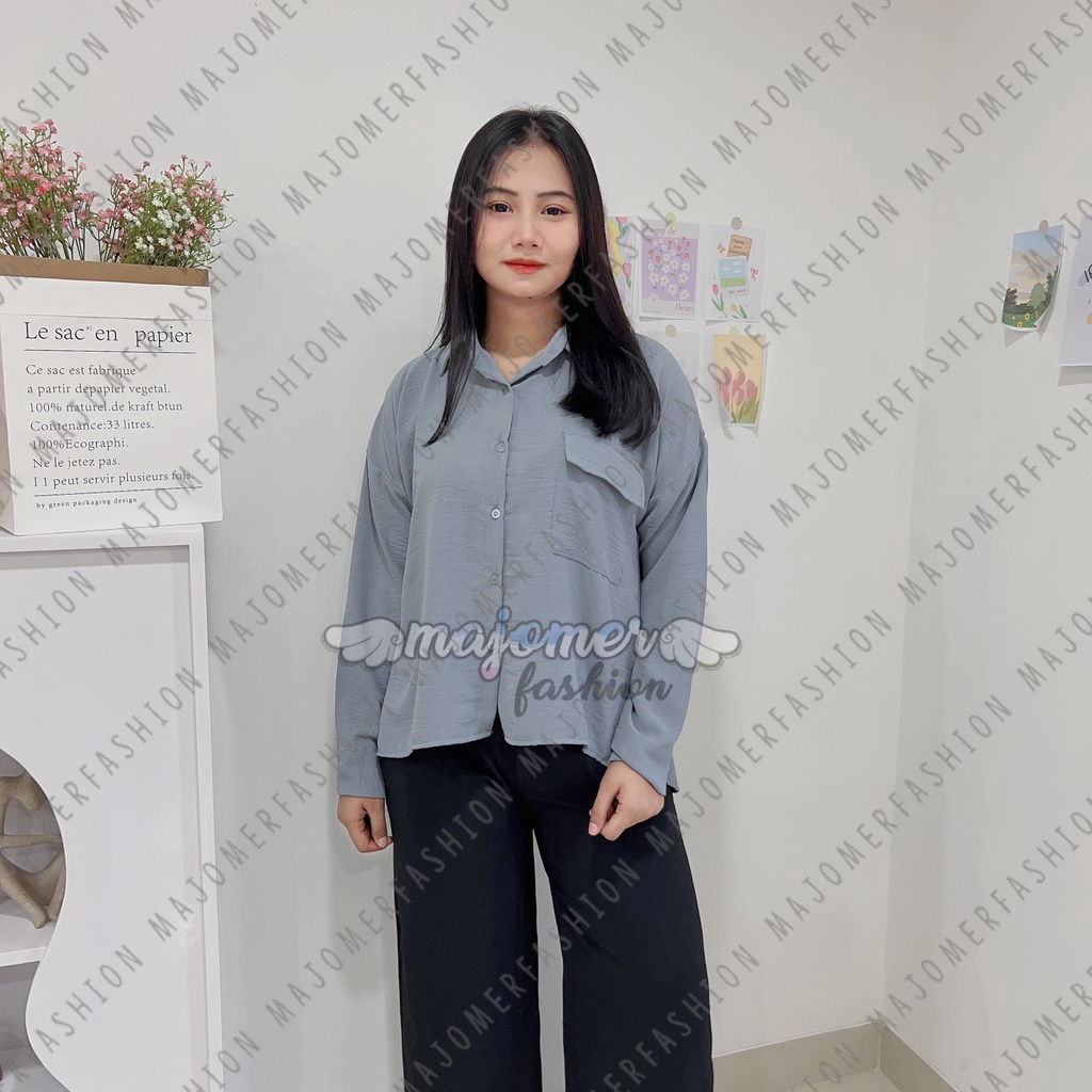 MAJOMER | ESSY SHIRT - KEMEJA BASIC WANITA