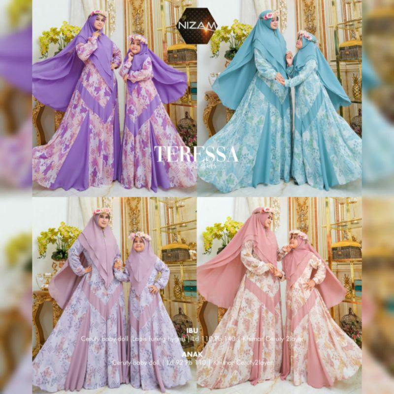 TERESSA SYARI + TERESSA COUPLE SYARI + TERESSA KIDS COUPLE ori by NIZAM
