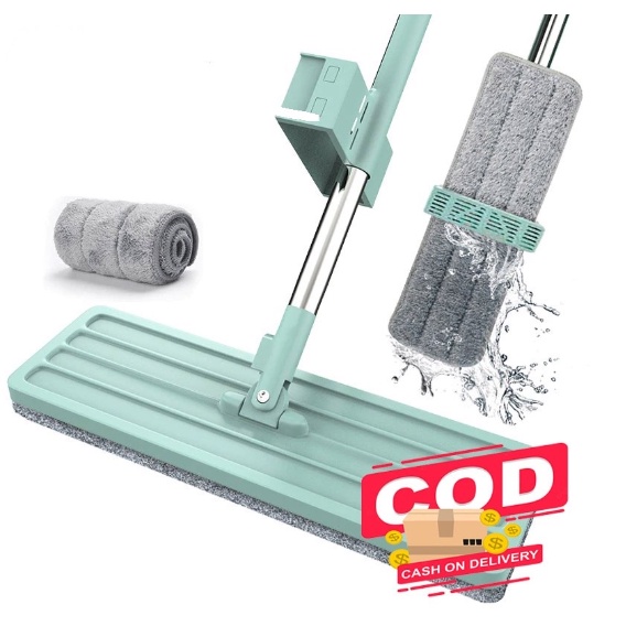 ❤ IJN ❤ Alat Pel Lantai Praktis Ultra Mop Alat Pembersih Lantai 2 IN 1 Putar 360 Derajat Free 2 Kain Pel FLAT MOP