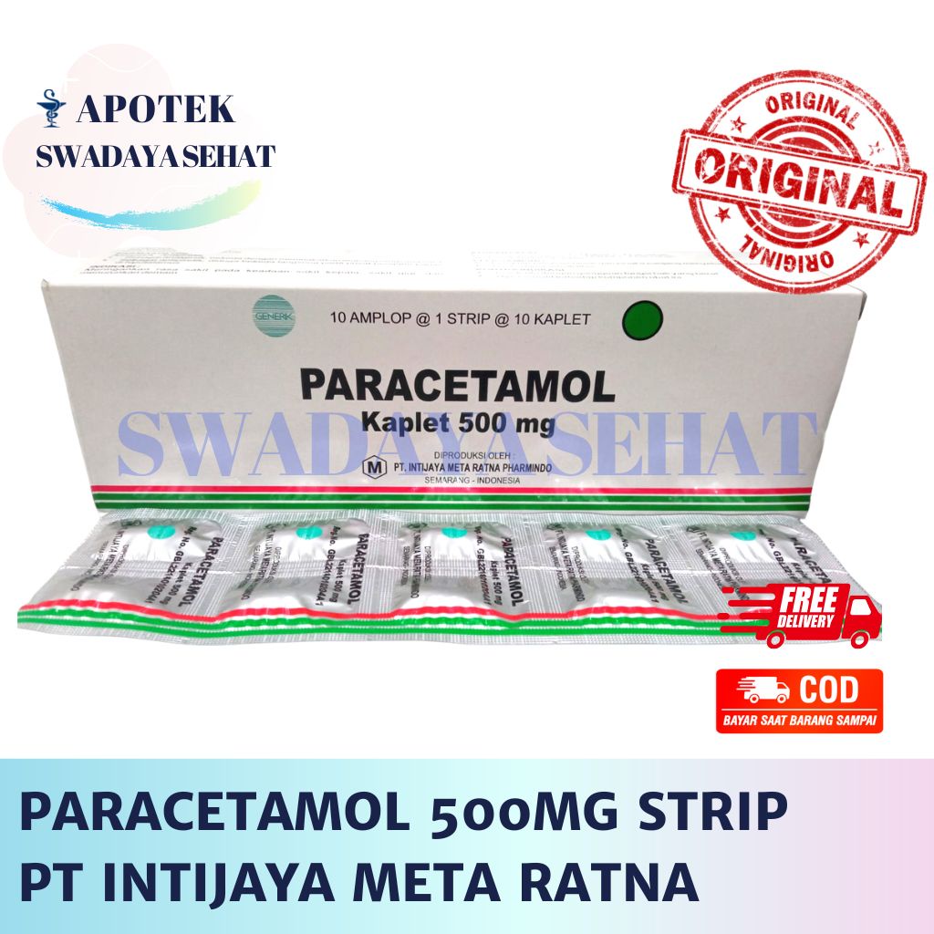 PARACETAMOL 500Mg Strip Parasetamol 10 Tab - Obat Demam Penurun Panas PT INTIJAYA META RATNA