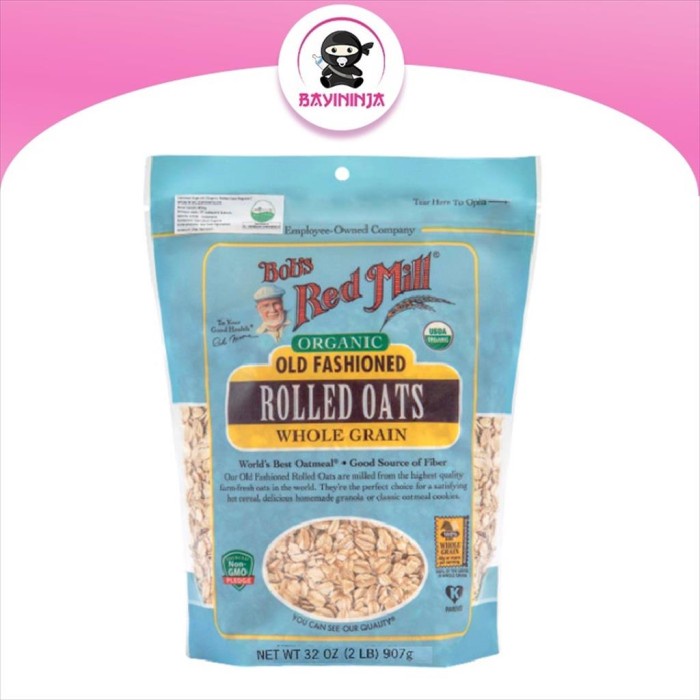 

[BISA COD] BOBS RED MILL Organic Old Fashioned Rolled Oats Whole Grain 907 g