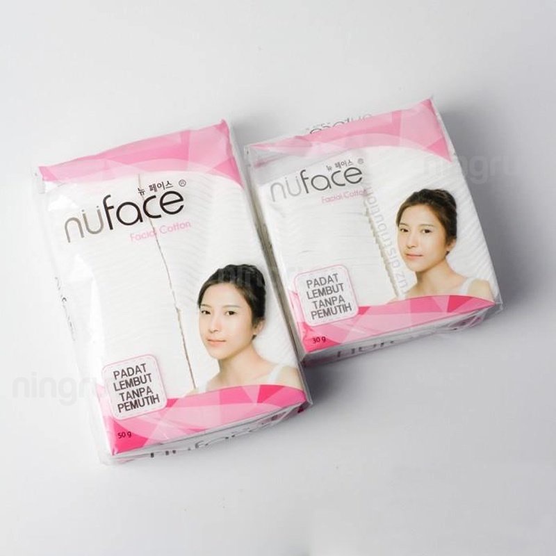 Ningrum - Nuface Facial Cotton 30gr &amp; 50g | Kapas Kecantikan Pembersih Wajah Perawatan Muka Padat Lembut Original BPOM - 8502