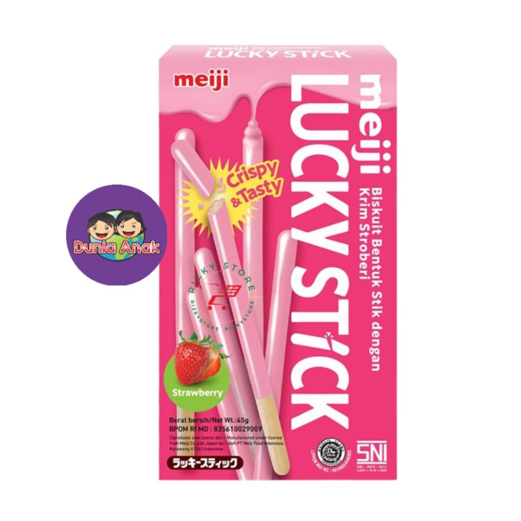 

Meiji Lucky Stick 45gr / Biskuit Bentuk dengan Krim Strawberry