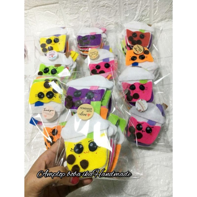 

1Pack isi (12pcs) TERMURAH!! Amplop Boba viral amplop karakter boba flanel amplop boba lucu