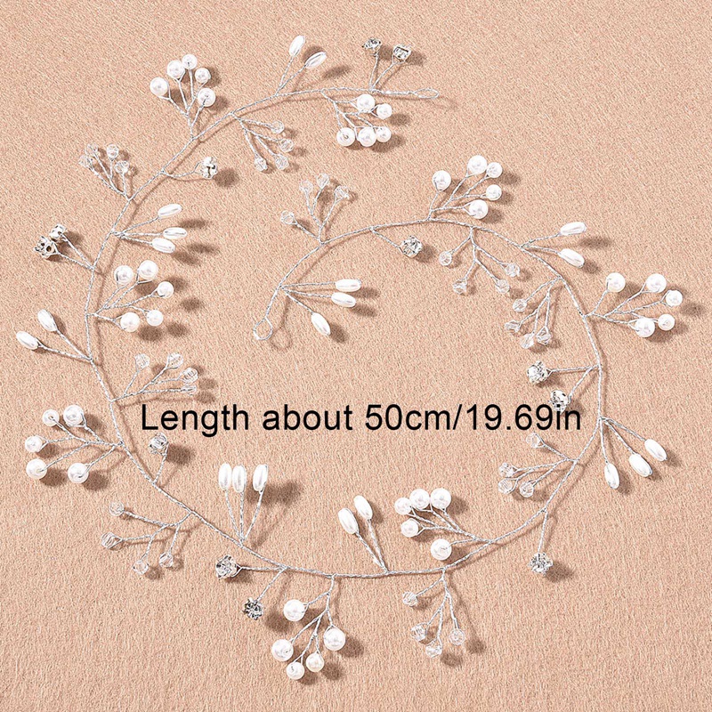 Simulasi Mutiara Rambut Rambat Untuk Pengantin Wanita Warna Rose Gold Silver Bando Kristal Pernikahan Aksesoris Rambut Hiasan Kepala Hairband