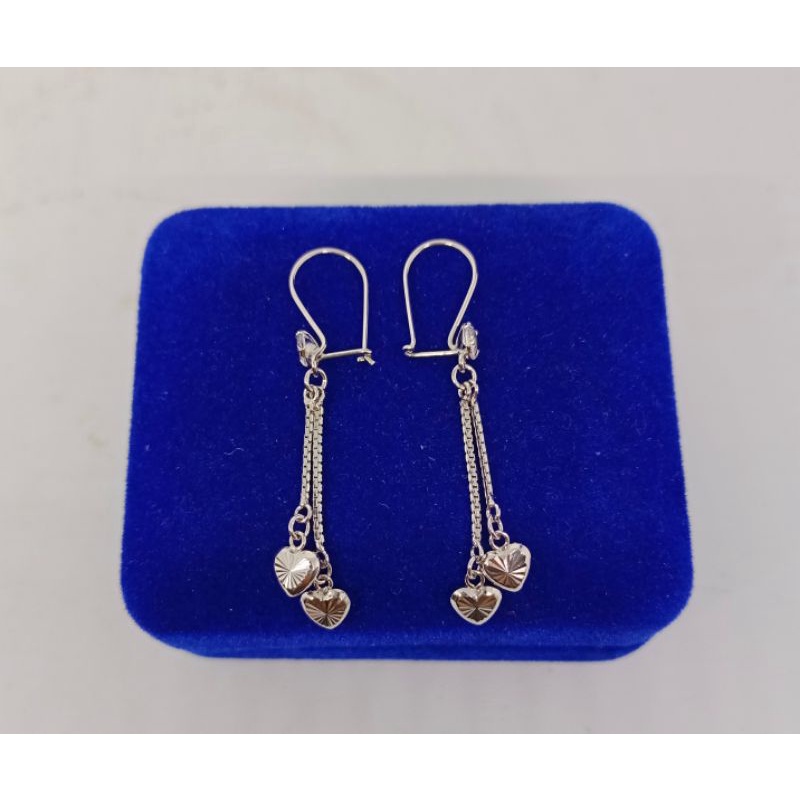 anting kait mp 1 m. itali bandul love / anting perak silver 925 lapis emas/ anting fashion wanita terbaru