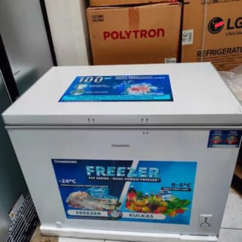 BOX FREEZER 200 LITER CHANGHONG CBD 266 4 SISI PENDINGAN LEBIH CEPAT BEKU