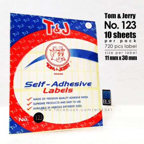 

Label Sticker Tom&Jerry No.123 / LABEL NAMA