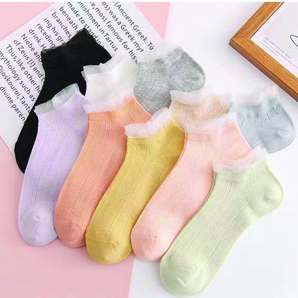 ⭐️𝐈𝐇𝐒 𝟖𝟎𝟗 𝐋𝐚𝐦𝐩𝐮𝐧𝐠⭐️Kaos Kaki Wanita Fully Thin Breathable Ankle Socks Fashion Japanese Import